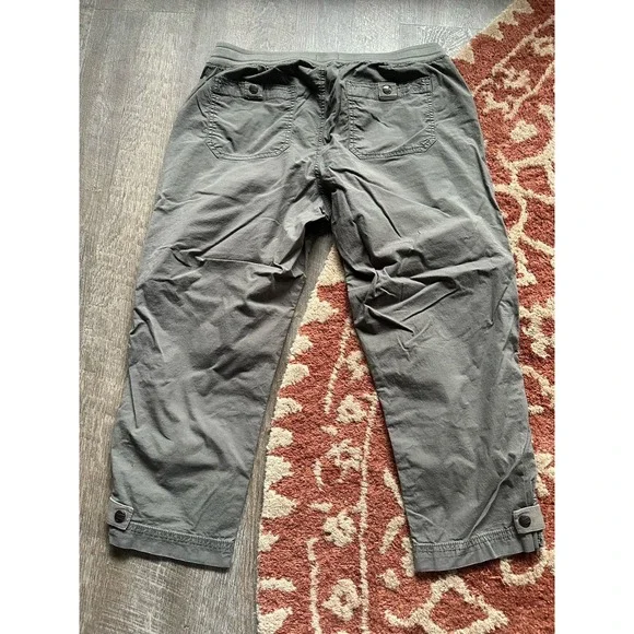 L L Bean Cropped Capri Pants Cotton Blend Gray Small S - Picture 7 of 7